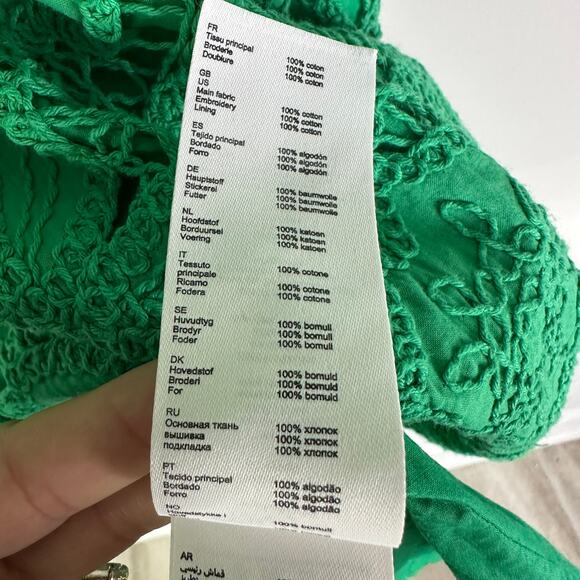 Maje Embroidered cotton mini dress in Green size FR 36/ US Small - Picture 7 of 13